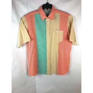 Ecko Unltd Men's Large Short Sleeve Button Up Multicolor Cotton Causal Shirt A10